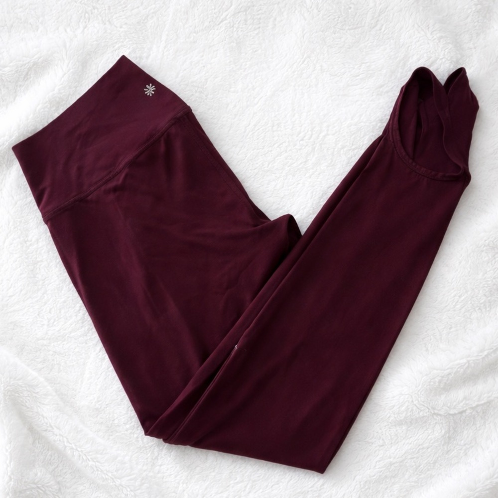 Athleta Maroon Leggings – Size L – Like New